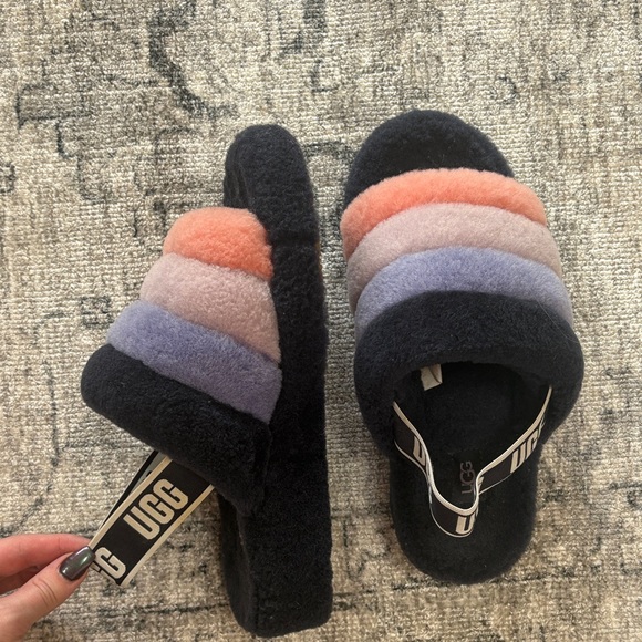 UGG Women's Cozy Multicolor Fluffy Slippers - Picture 1 of 3